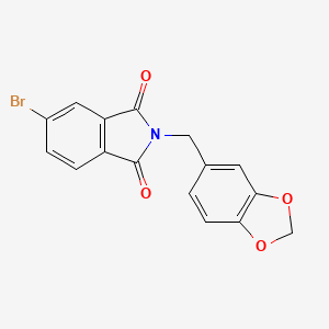 molecular formula C16H10BrNO4 B15008283 2-(1,3-benzodioxol-5-ylmethyl)-5-bromo-1H-isoindole-1,3(2H)-dione 