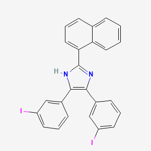 molecular formula C25H16I2N2 B15008288 4,5-bis(3-iodophenyl)-2-(naphthalen-1-yl)-1H-imidazole 