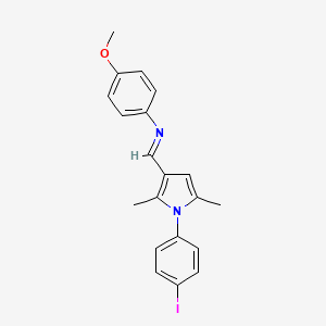 N-{(E)-[1-(4-iodophenyl)-2,5-dimethyl-1H-pyrrol-3-yl]methylidene}-4-methoxyaniline