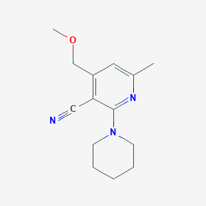 molecular formula C14H19N3O B15008323 4-(Methoxymethyl)-6-methyl-2-(piperidin-1-yl)pyridine-3-carbonitrile 