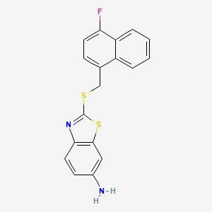 molecular formula C18H13FN2S2 B15008328 2-{[(4-Fluoronaphthalen-1-yl)methyl]sulfanyl}-1,3-benzothiazol-6-amine 