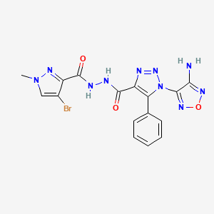 molecular formula C16H13BrN10O3 B15008340 1-(4-amino-1,2,5-oxadiazol-3-yl)-N'-[(4-bromo-1-methyl-1H-pyrazol-3-yl)carbonyl]-5-phenyl-1H-1,2,3-triazole-4-carbohydrazide 