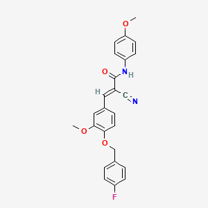 (2E)-2-cyano-3-{4-[(4-fluorobenzyl)oxy]-3-methoxyphenyl}-N-(4-methoxyphenyl)prop-2-enamide