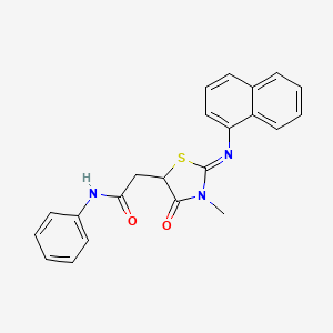 2-[(2E)-3-methyl-2-(naphthalen-1-ylimino)-4-oxo-1,3-thiazolidin-5-yl]-N-phenylacetamide