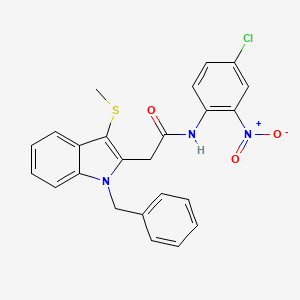 molecular formula C24H20ClN3O3S B15008392 2-[1-benzyl-3-(methylsulfanyl)-1H-indol-2-yl]-N-(4-chloro-2-nitrophenyl)acetamide 