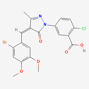 5-[(4Z)-4-(2-bromo-4,5-dimethoxybenzylidene)-3-methyl-5-oxo-4,5-dihydro-1H-pyrazol-1-yl]-2-chlorobenzoic acid