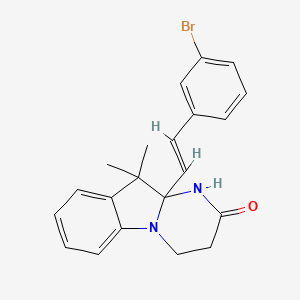 molecular formula C21H21BrN2O B15008397 10a-[(E)-2-(3-bromophenyl)ethenyl]-10,10-dimethyl-3,4,10,10a-tetrahydropyrimido[1,2-a]indol-2(1H)-one 