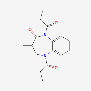 molecular formula C16H20N2O3 B15008468 3-methyl-1,5-dipropanoyl-1,3,4,5-tetrahydro-2H-1,5-benzodiazepin-2-one 