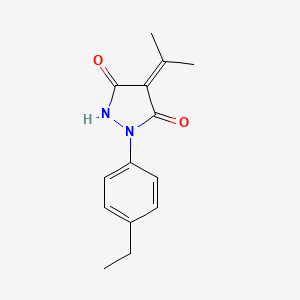 molecular formula C14H16N2O2 B15008469 1-(4-Ethylphenyl)-4-(propan-2-ylidene)pyrazolidine-3,5-dione 