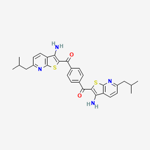 molecular formula C30H30N4O2S2 B15008492 Benzene-1,4-diylbis{[3-amino-6-(2-methylpropyl)thieno[2,3-b]pyridin-2-yl]methanone} 