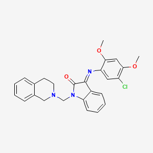 molecular formula C26H24ClN3O3 B15008511 (3Z)-3-[(5-chloro-2,4-dimethoxyphenyl)imino]-1-(3,4-dihydroisoquinolin-2(1H)-ylmethyl)-1,3-dihydro-2H-indol-2-one 