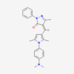 molecular formula C25H26N4O B15008520 (4Z)-4-({1-[4-(dimethylamino)phenyl]-2,5-dimethyl-1H-pyrrol-3-yl}methylidene)-5-methyl-2-phenyl-2,4-dihydro-3H-pyrazol-3-one 