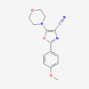 molecular formula C15H15N3O3 B15008522 2-(4-Methoxyphenyl)-5-(morpholin-4-yl)-1,3-oxazole-4-carbonitrile 