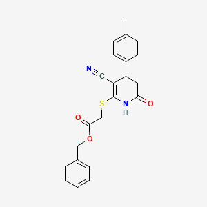 molecular formula C22H20N2O3S B15008527 Benzyl {[3-cyano-4-(4-methylphenyl)-6-oxo-1,4,5,6-tetrahydropyridin-2-yl]sulfanyl}acetate 