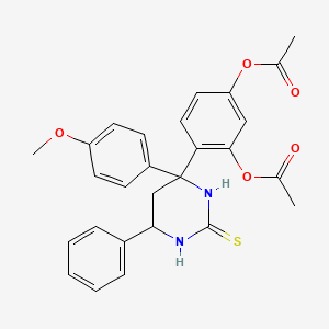 molecular formula C27H26N2O5S B15008537 3-(Acetyloxy)-4-[4-(4-methoxyphenyl)-6-phenyl-2-thioxohexahydropyrimidin-4-yl]phenyl acetate 