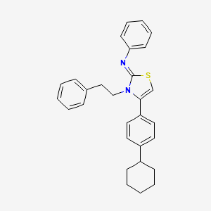 N-[(2Z)-4-(4-cyclohexylphenyl)-3-(2-phenylethyl)-1,3-thiazol-2(3H)-ylidene]aniline