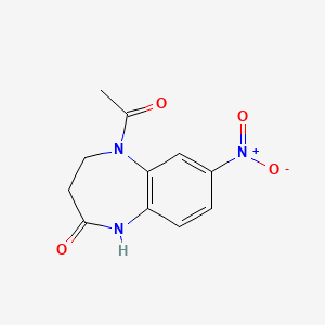 molecular formula C11H11N3O4 B15008546 5-Acetyl-7-nitro-1,3,4,5-tetrahydro-2H-1,5-benzodiazepin-2-one 