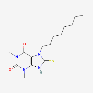 1,3-Dimethyl-7-octyl-8-sulfanyl-3,7-dihydro-1H-purine-2,6-dione