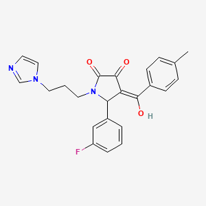 molecular formula C24H22FN3O3 B15008593 5-(3-fluorophenyl)-3-hydroxy-1-[3-(1H-imidazol-1-yl)propyl]-4-[(4-methylphenyl)carbonyl]-1,5-dihydro-2H-pyrrol-2-one 