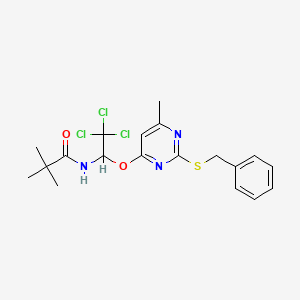 N-(1-{[2-(benzylsulfanyl)-6-methylpyrimidin-4-yl]oxy}-2,2,2-trichloroethyl)-2,2-dimethylpropanamide