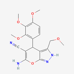 6-Amino-3-(methoxymethyl)-4-(2,3,4-trimethoxyphenyl)-1,4-dihydropyrano[2,3-c]pyrazole-5-carbonitrile