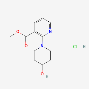 molecular formula C12H17ClN2O3 B1500864 Methyl 2-(4-hydroxypiperidin-1-yl)nicotinate hydrochloride CAS No. 1185318-75-5