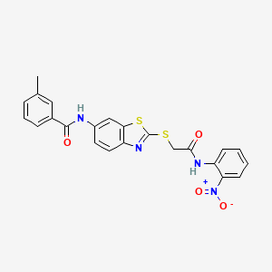 3-methyl-N-[2-({2-[(2-nitrophenyl)amino]-2-oxoethyl}sulfanyl)-1,3-benzothiazol-6-yl]benzamide