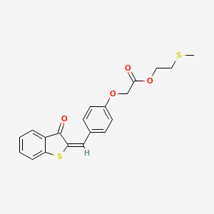 2-(methylsulfanyl)ethyl {4-[(E)-(3-oxo-1-benzothiophen-2(3H)-ylidene)methyl]phenoxy}acetate