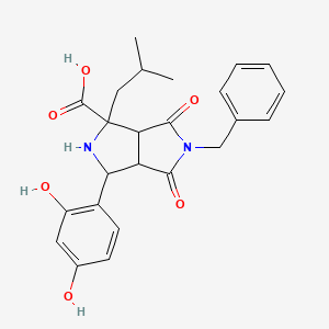 5-Benzyl-3-(2,4-dihydroxyphenyl)-1-(2-methylpropyl)-4,6-dioxooctahydropyrrolo[3,4-c]pyrrole-1-carboxylic acid