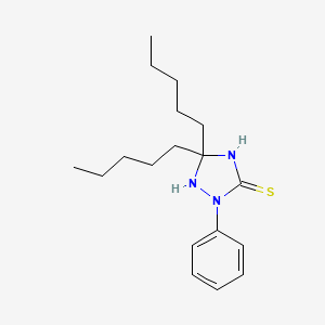 molecular formula C18H29N3S B15008677 5,5-Dipentyl-2-phenyl-1,2,4-triazolidine-3-thione 