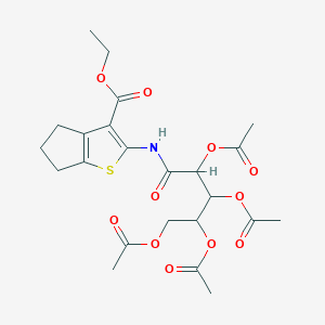 Ethyl 2-[2,3,4,5-tetrakis(acetyloxy)pentanamido]-4H,5H,6H-cyclopenta[B]thiophene-3-carboxylate