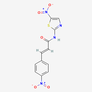 molecular formula C12H8N4O5S B15008687 Propenamide, 3-(4-nitrophenyl)-N-(5-nitro-2-thiazolyl)- 