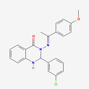 2-(3-chlorophenyl)-3-{[(1E)-1-(4-methoxyphenyl)ethylidene]amino}-2,3-dihydroquinazolin-4(1H)-one