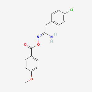 molecular formula C16H15ClN2O3 B15008694 (1Z)-2-(4-chlorophenyl)-N'-{[(4-methoxyphenyl)carbonyl]oxy}ethanimidamide 