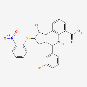 4-(3-bromophenyl)-1-chloro-2-[(2-nitrophenyl)sulfanyl]-2,3,3a,4,5,9b-hexahydro-1H-cyclopenta[c]quinoline-6-carboxylic acid