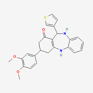 3-(3,4-dimethoxyphenyl)-11-(thiophen-3-yl)-2,3,4,5,10,11-hexahydro-1H-dibenzo[b,e][1,4]diazepin-1-one