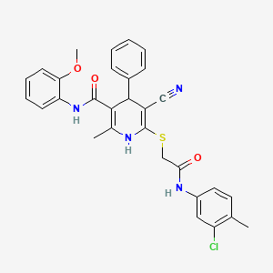 6-({2-[(3-chloro-4-methylphenyl)amino]-2-oxoethyl}sulfanyl)-5-cyano-N-(2-methoxyphenyl)-2-methyl-4-phenyl-1,4-dihydropyridine-3-carboxamide