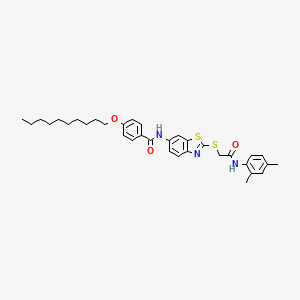 4-(decyloxy)-N-[2-({2-[(2,4-dimethylphenyl)amino]-2-oxoethyl}sulfanyl)-1,3-benzothiazol-6-yl]benzamide