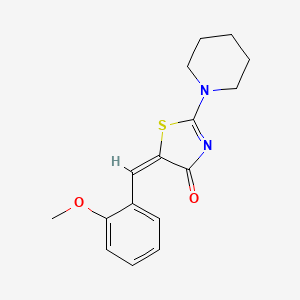 molecular formula C16H18N2O2S B15008758 (5E)-5-[(2-methoxyphenyl)methylidene]-2-(piperidin-1-yl)-4,5-dihydro-1,3-thiazol-4-one 