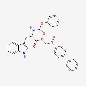 2-(biphenyl-4-yl)-2-oxoethyl N-(phenoxycarbonyl)tryptophanate