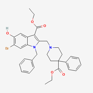 ethyl 1-benzyl-6-bromo-2-{[4-(ethoxycarbonyl)-4-phenylpiperidin-1-yl]methyl}-5-hydroxy-1H-indole-3-carboxylate