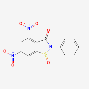 molecular formula C13H7N3O6S B15008804 4,6-dinitro-2-phenyl-1,2-benzothiazol-3(2H)-one 1-oxide 