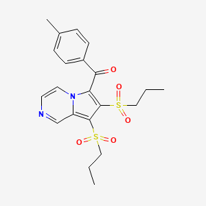 molecular formula C21H24N2O5S2 B15008806 [7,8-Bis(propylsulfonyl)pyrrolo[1,2-a]pyrazin-6-yl](4-methylphenyl)methanone 