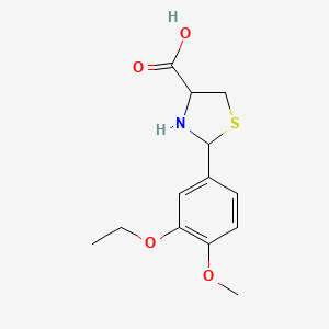 molecular formula C13H17NO4S B15008812 2-(3-Ethoxy-4-methoxyphenyl)-1,3-thiazolidine-4-carboxylic acid 