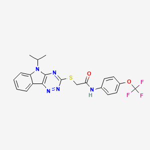 2-{[5-(propan-2-yl)-5H-[1,2,4]triazino[5,6-b]indol-3-yl]sulfanyl}-N-[4-(trifluoromethoxy)phenyl]acetamide