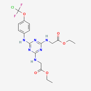 molecular formula C18H21ClF2N6O5 B15008832 Diethyl 2,2'-{[6-({4-[chloro(difluoro)methoxy]phenyl}amino)-1,3,5-triazine-2,4-diyl]diimino}diacetate (non-preferred name) 