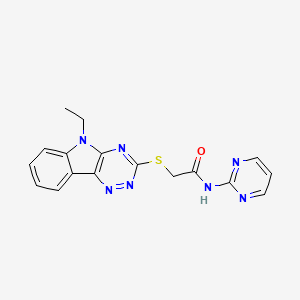 2-[(5-ethyl-5H-[1,2,4]triazino[5,6-b]indol-3-yl)thio]-N-pyrimidin-2-ylacetamide