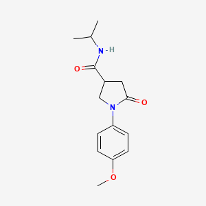 molecular formula C15H20N2O3 B15008871 1-(4-methoxyphenyl)-5-oxo-N-(propan-2-yl)pyrrolidine-3-carboxamide 