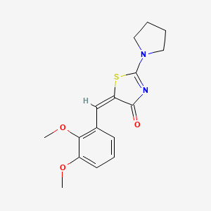 (5E)-5-(2,3-dimethoxybenzylidene)-2-(pyrrolidin-1-yl)-1,3-thiazol-4(5H)-one