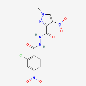 N'-(2-chloro-4-nitrobenzoyl)-1-methyl-4-nitro-1H-pyrazole-3-carbohydrazide